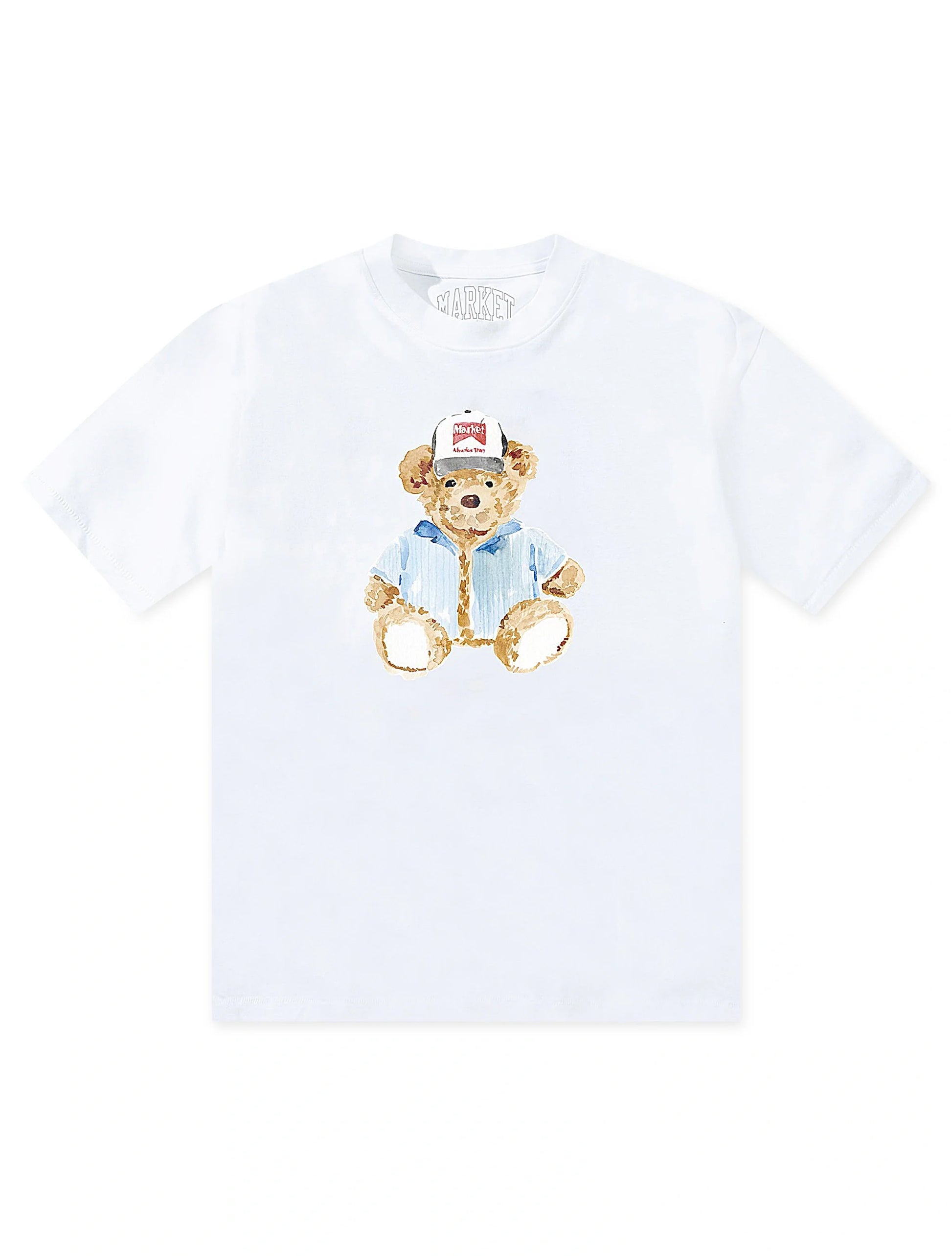 Market Studios Watercolor Teddy T-Shirt - White Denim Exchange