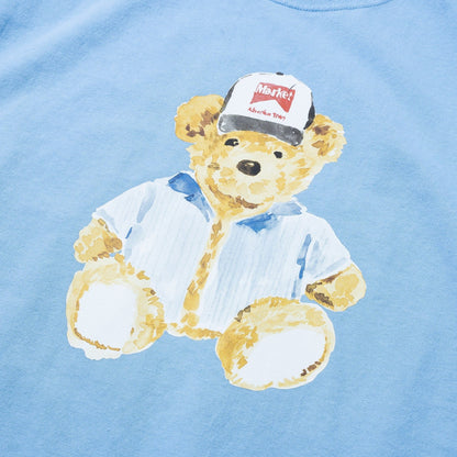 Market Studios Watercolor Teddy T-Shirt - Dusk Blue Denim Exchange