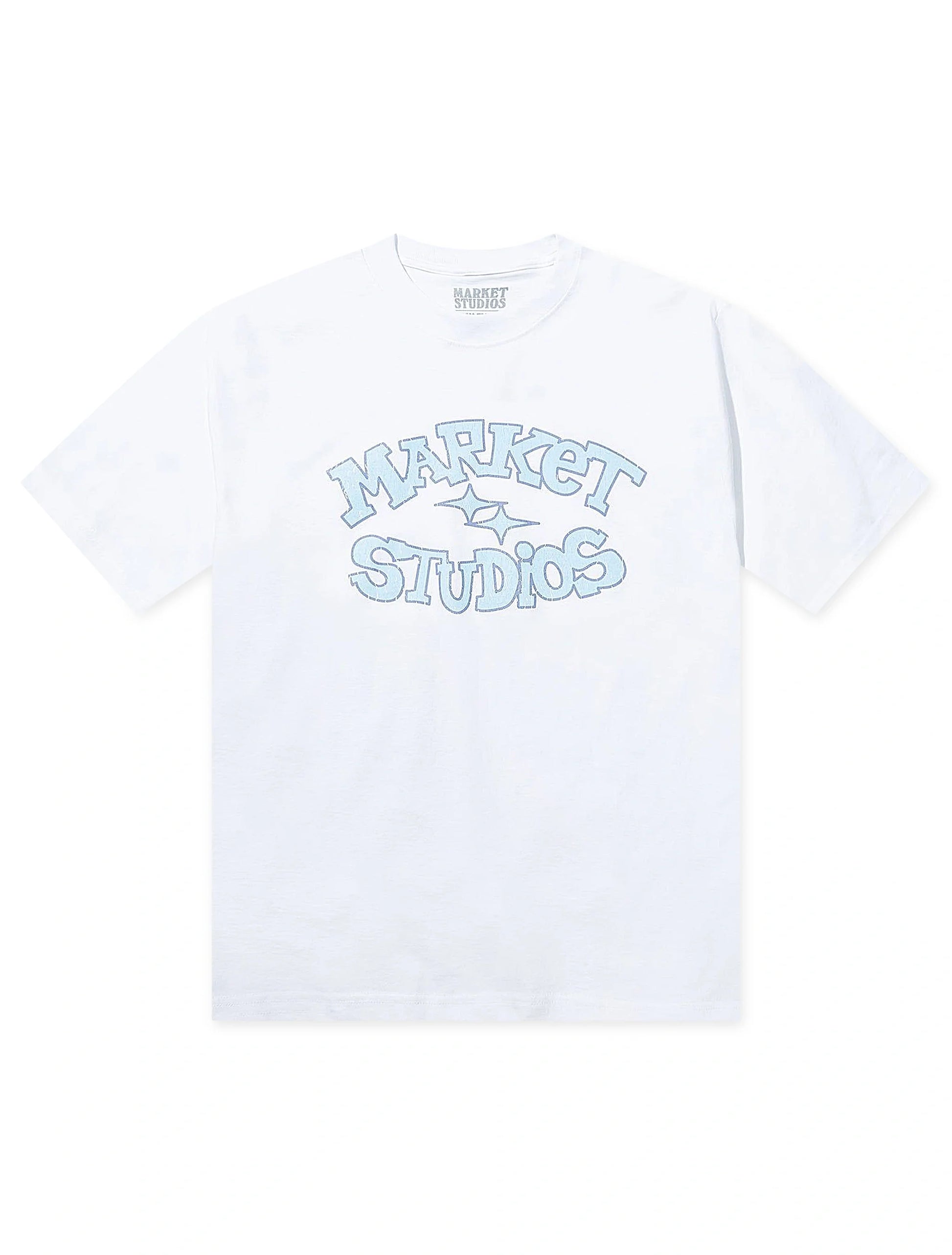 Market Studios Smiley Old School Tee - White Denim Exchange