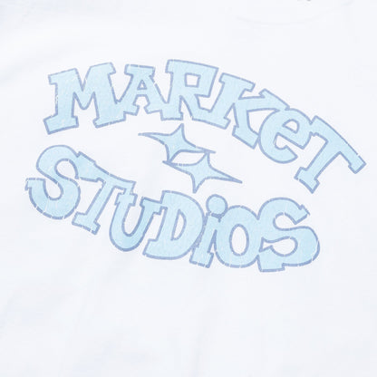 Market Studios Smiley Old School Tee - White Denim Exchange