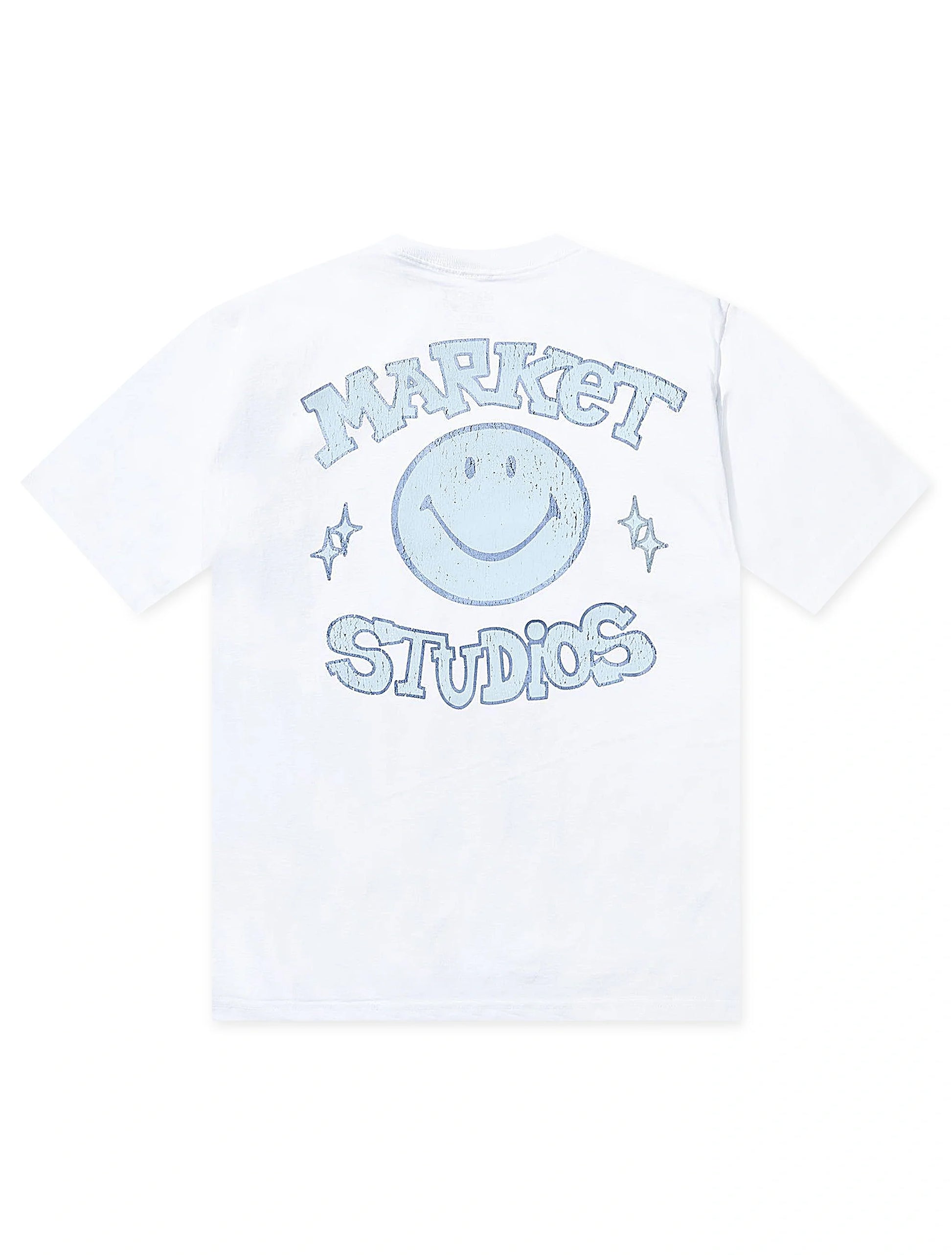 Market Studios Smiley Old School Tee - White Denim Exchange