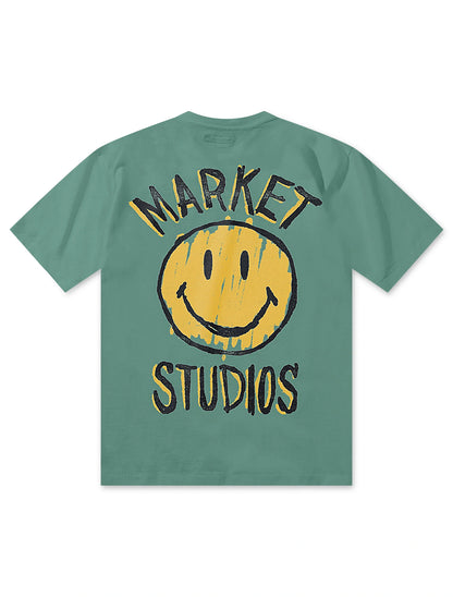 Market Studios Smiley Doodle Tee - Malachite Green Denim Exchange