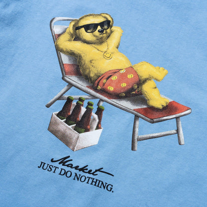 Market Studios Smiley Bearly A Care Tee - Dusk Blue Denim Exchange