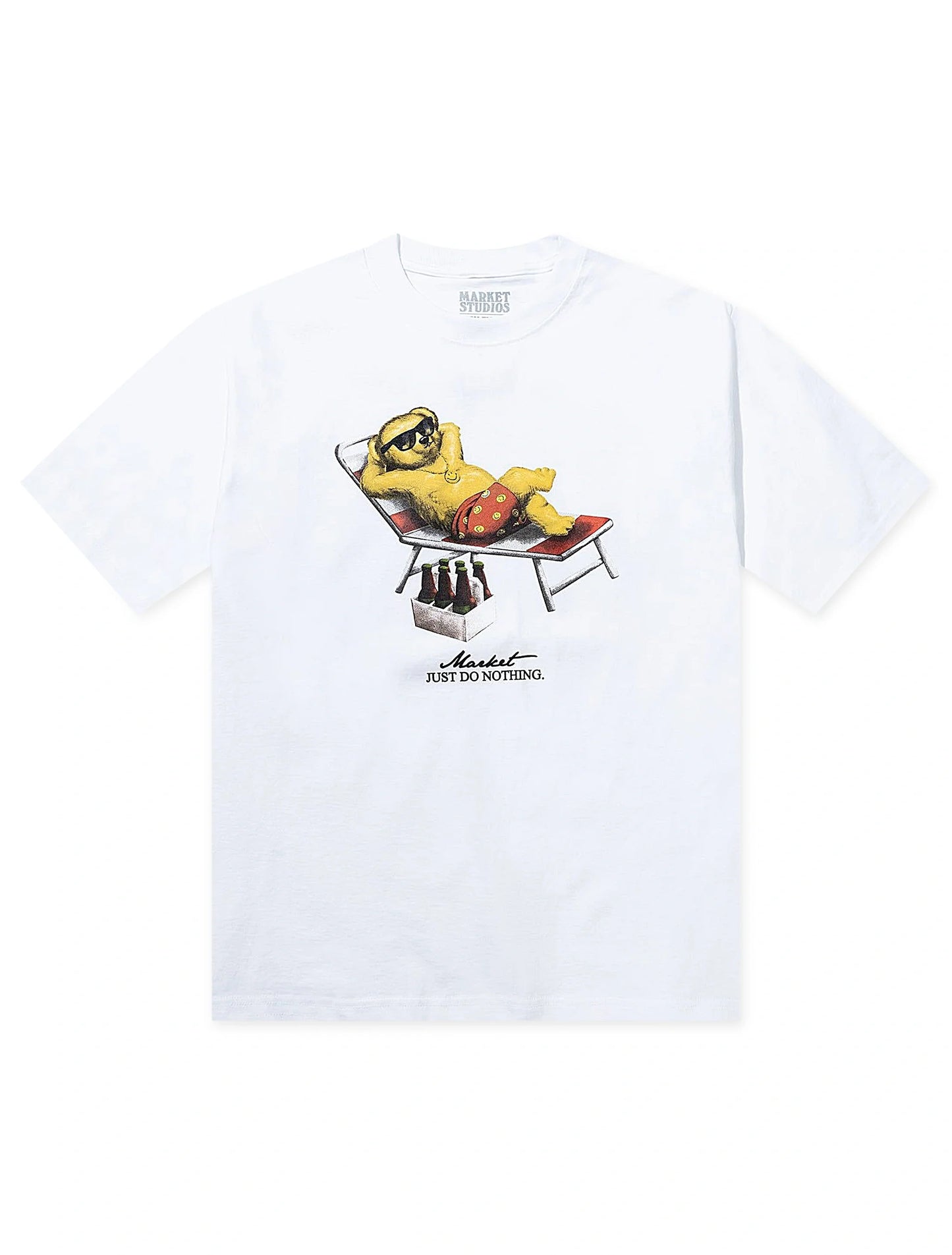 Market Studios Smiley Bearly A Care Tee - White Denim Exchange