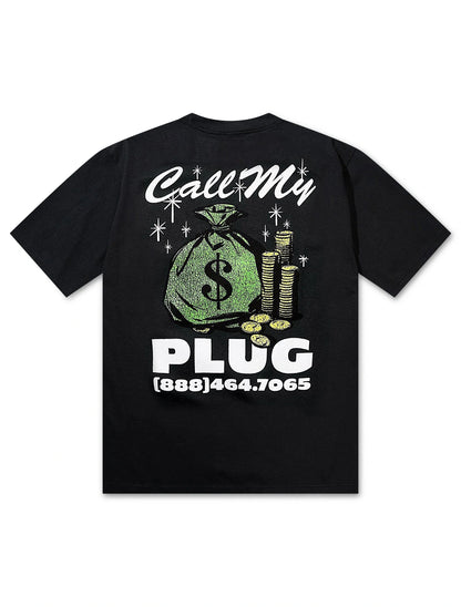 Market Studios Call My Plug Tee - Washed Black Denim Exchange