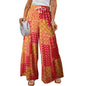 Women's Color block Paisley Wide Leg Pants