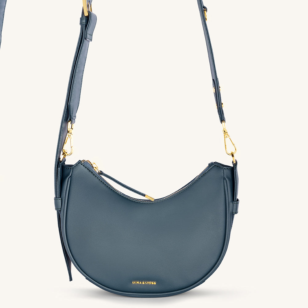 Mira & Moss Sabine Crescent Crossbody Bag - Pine Teal Myra USA