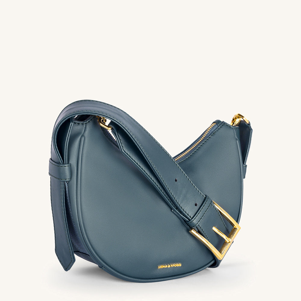 Mira & Moss Sabine Crescent Crossbody Bag - Pine Teal Myra USA