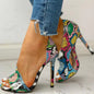 Fashion Floral Peep-Toe High Heels for Women