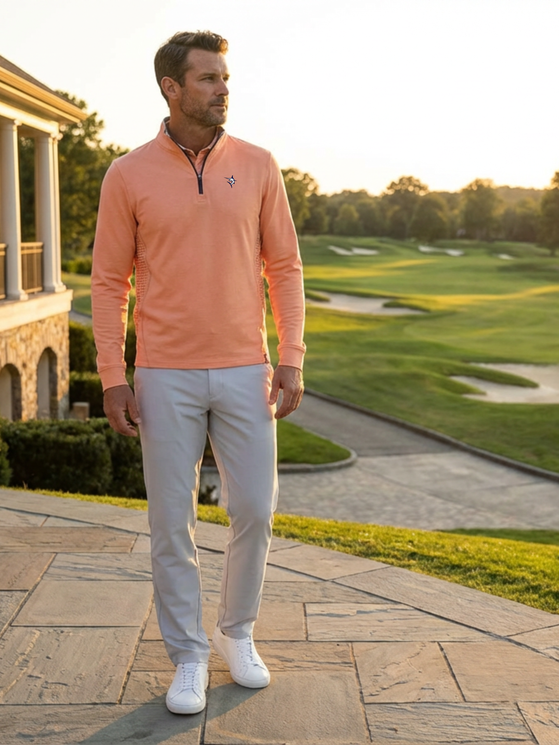 Monterey Performance Quarter Zip White Water Life