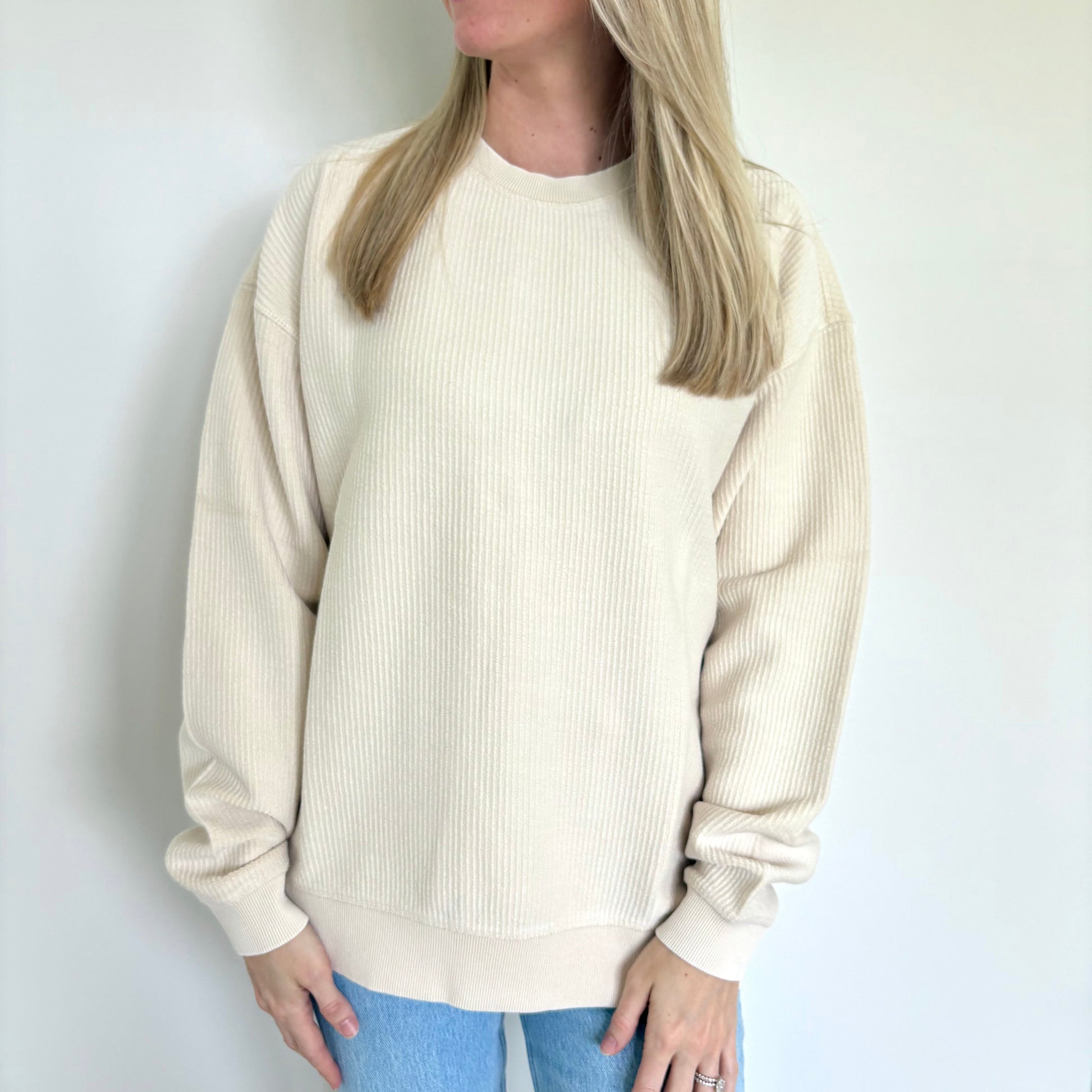 Moonbeam Oversized Corded Crew Ivy + Cloth