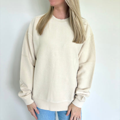Moonbeam Oversized Corded Crew Ivy + Cloth