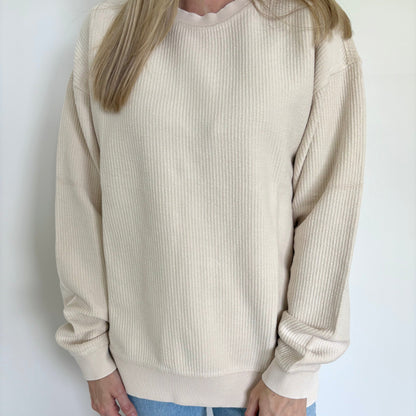 Moonbeam Oversized Corded Crew Ivy + Cloth