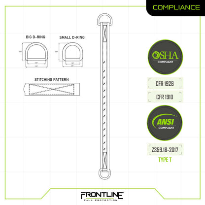 Frontline MPS Cross Arm Strap with Reinforced Webbing 30' VM Hardware