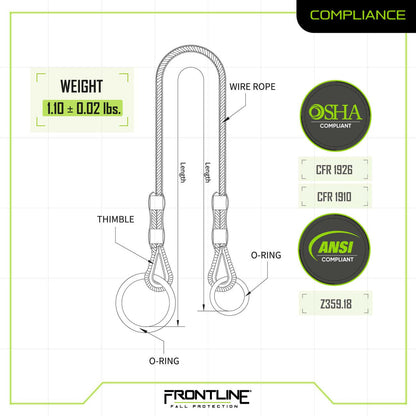 Frontline MPW Wire Rope Choker Anchor 4' VM Hardware