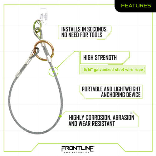 Frontline MPW Wire Rope Choker Anchor 4' VM Hardware