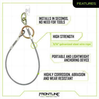 Frontline MPW Wire Rope Choker Anchor 4' VM Hardware