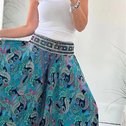 Loose Flowy Casual Midi Skirt for Women