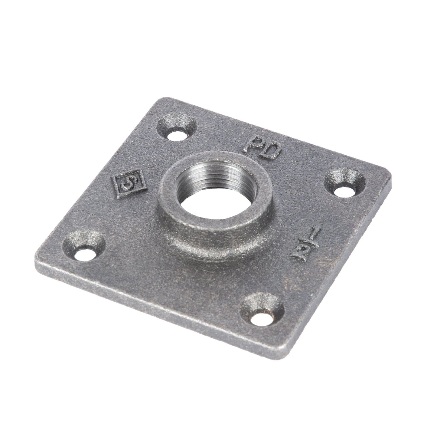1/2 in. Black Square Mini Flange PIPE DECOR