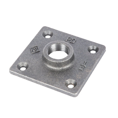 1/2 in. Black Square Mini Flange PIPE DECOR
