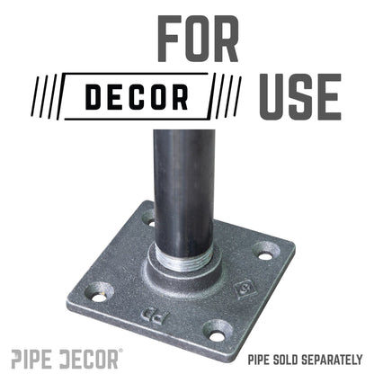1/2 in. Black Square Mini Flange PIPE DECOR