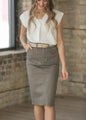 Erica Cotton Twill Midi Skirt - FINAL SALE