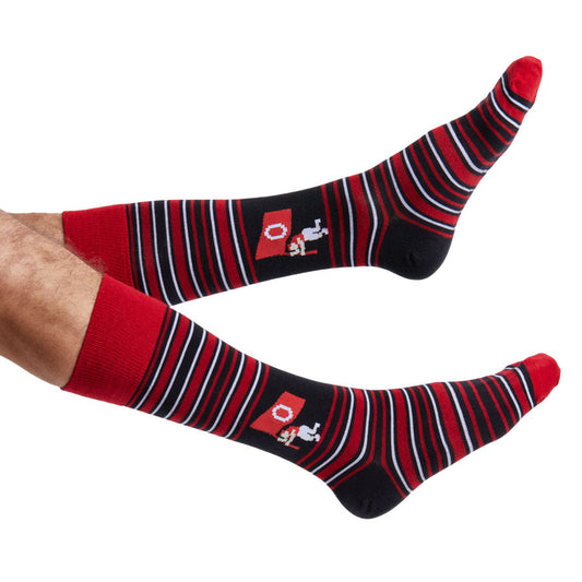 Crimson 8-Bit Maker Bayfield Dress Socks DeadSoxy