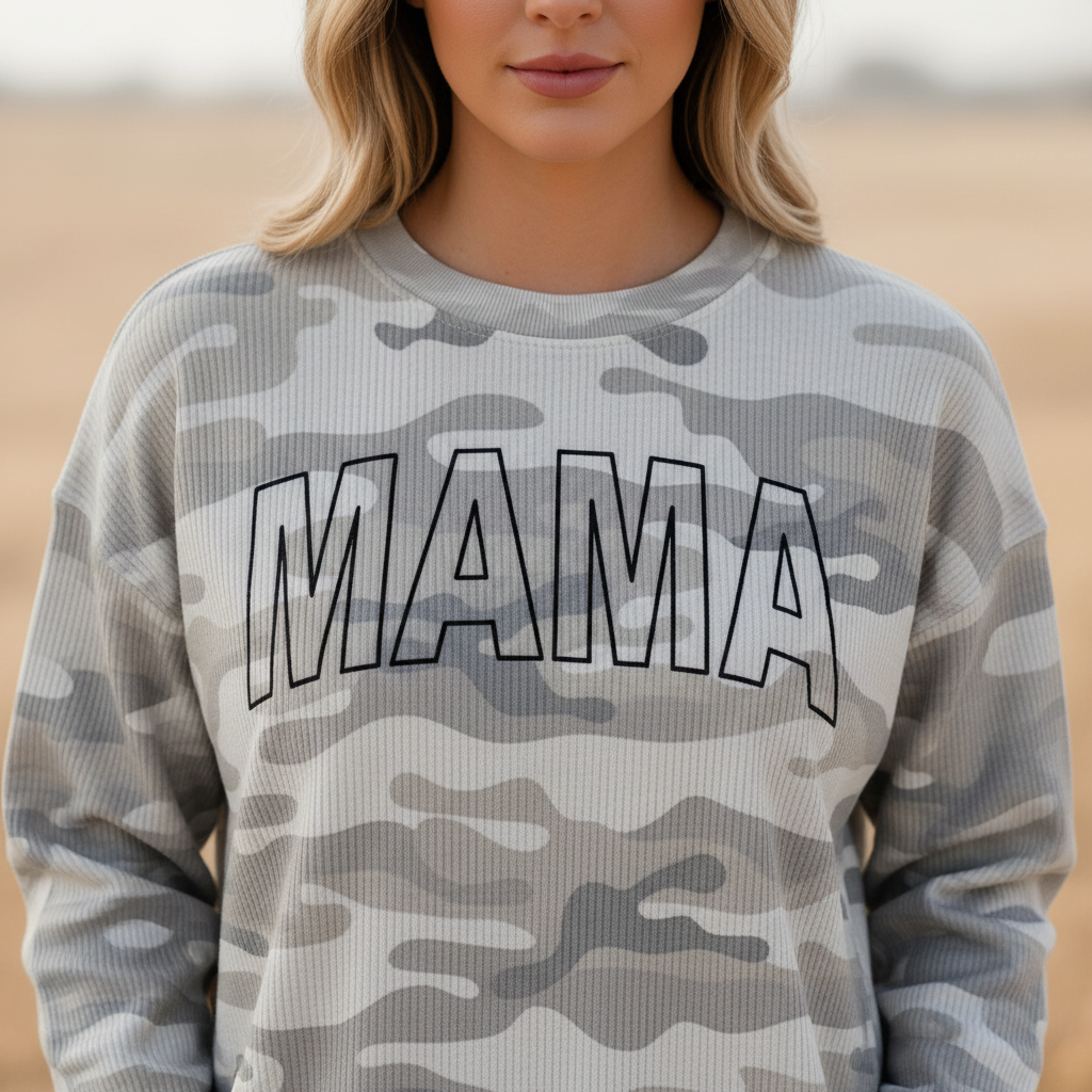 Mama Outline Grey (Front) Shield Republic