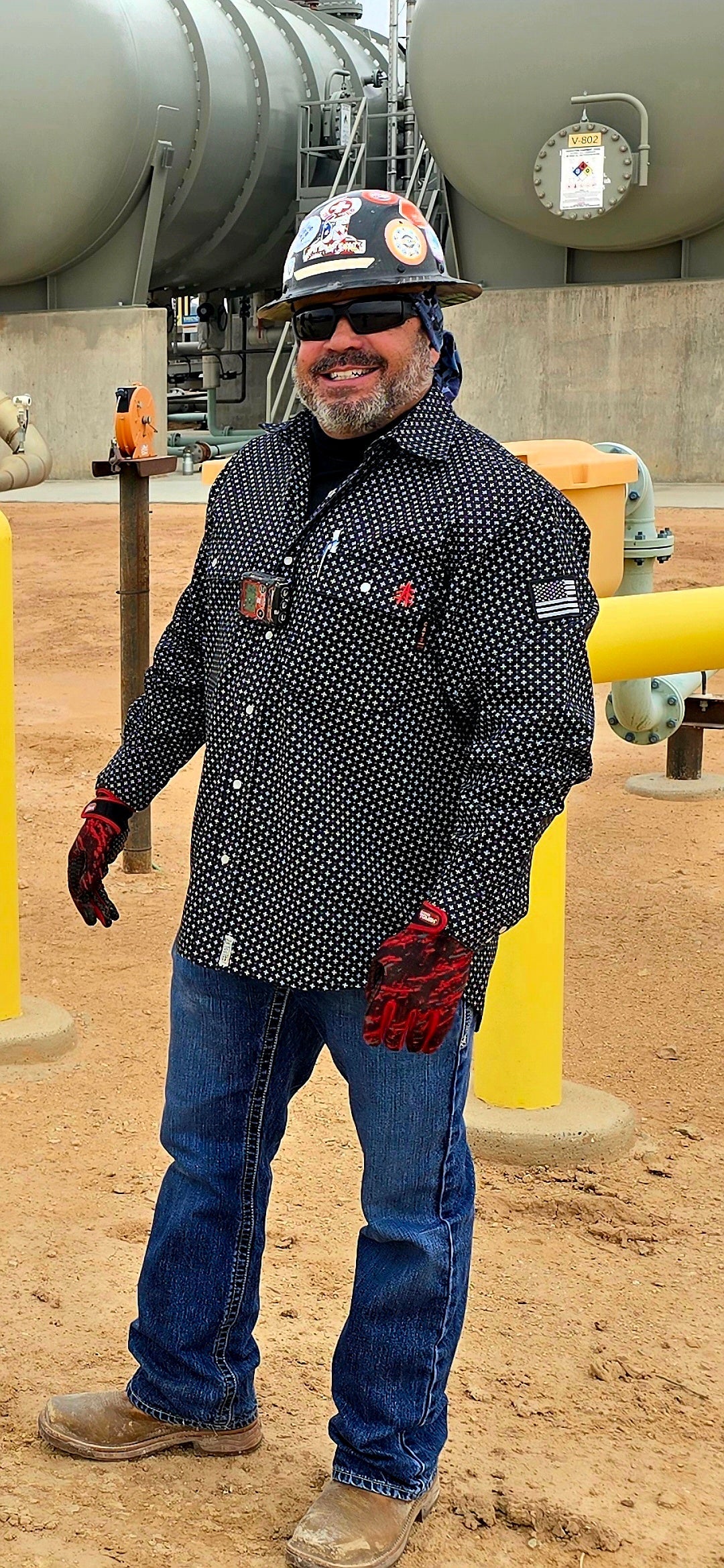 FR Pearl Snap Work Shirt - Reaper Black Static FR