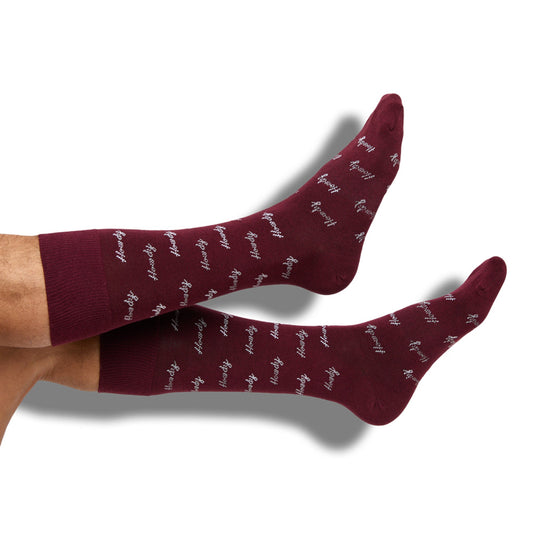 Maroon Howdy Dress Socks DeadSoxy
