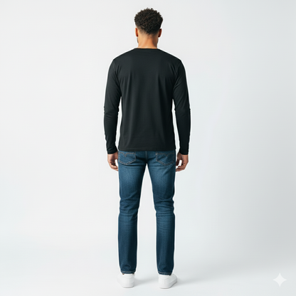 Mason Black Long Sleeve Crew Auragen