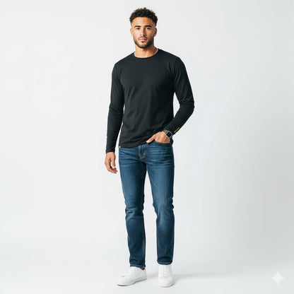 Mason Black Long Sleeve Crew Auragen