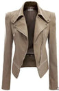 Motorcycle Leather Jacket with Zipper and Reversible Design