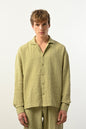 Men's Oversized Shirt Made of Aerobin Fabric with V-Neck Withinblack