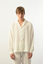 Men's Oversized Shirt Made of Aerobin Fabric with V-Neck Withinblack