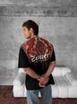 Men's Back Print Cotton T-Shirt / Souven Tapestry Graphic Tee Withinblack