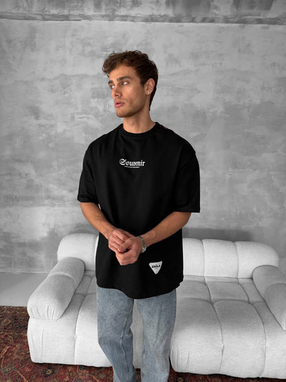 Men's Back Print Cotton T-Shirt / Souven Tapestry Graphic Tee Withinblack