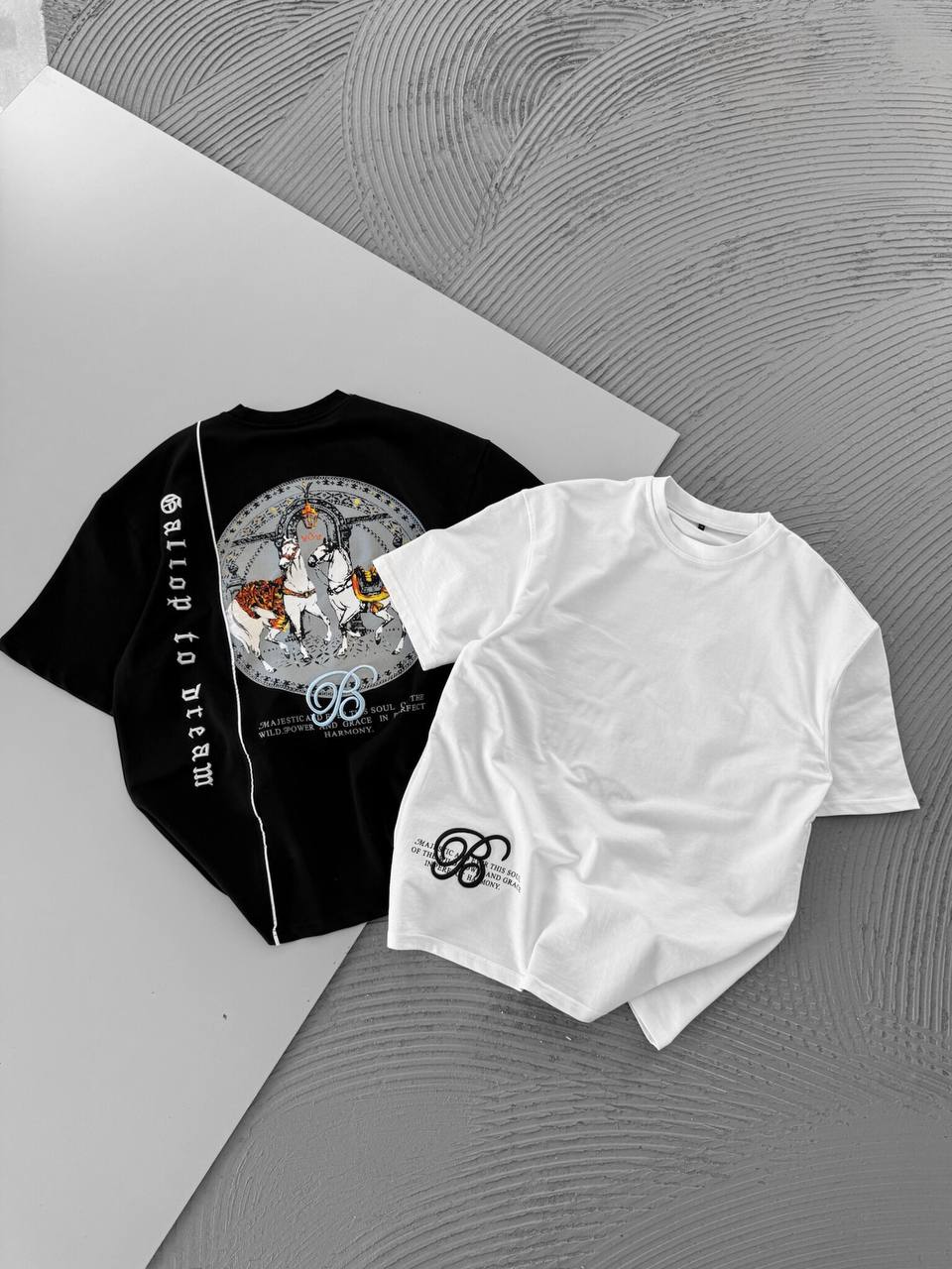 Men's Cotton T-Shirt with Detailed Back Print / Horse & Rider Graphic Tee Withinblack