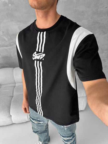 Men’s Graphic Logo T-Shirt – Stripe Cotton Tee Withinblack