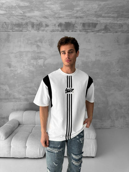 Men’s Graphic Logo T-Shirt – Stripe Cotton Tee Withinblack