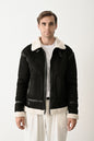 Stylish Faux Leather Bomber Jacket Withinblack