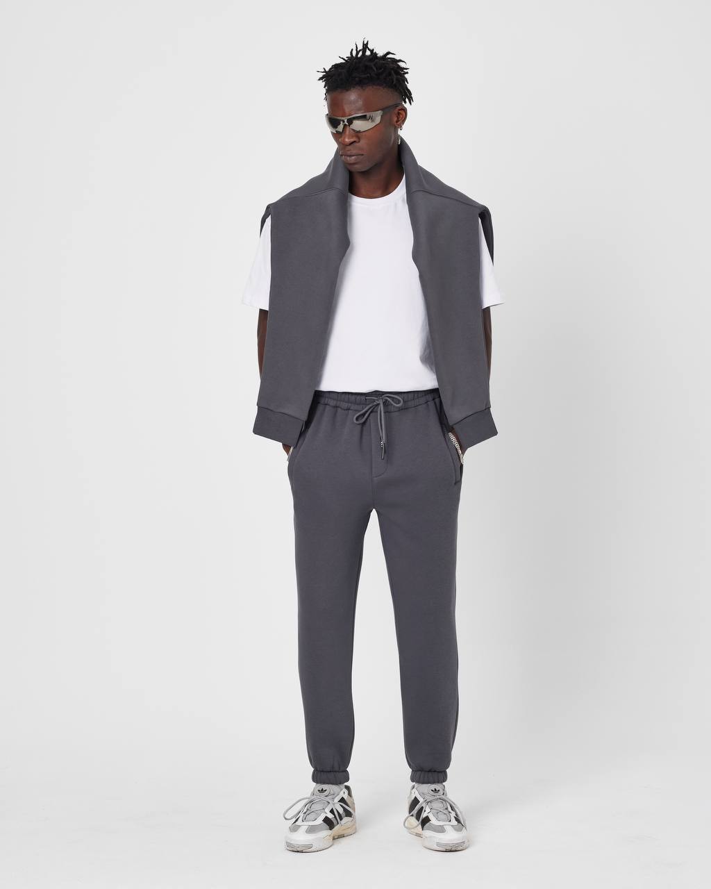 Men's Oversized Fleece-Lined Jogger Sweatpants Withinblack