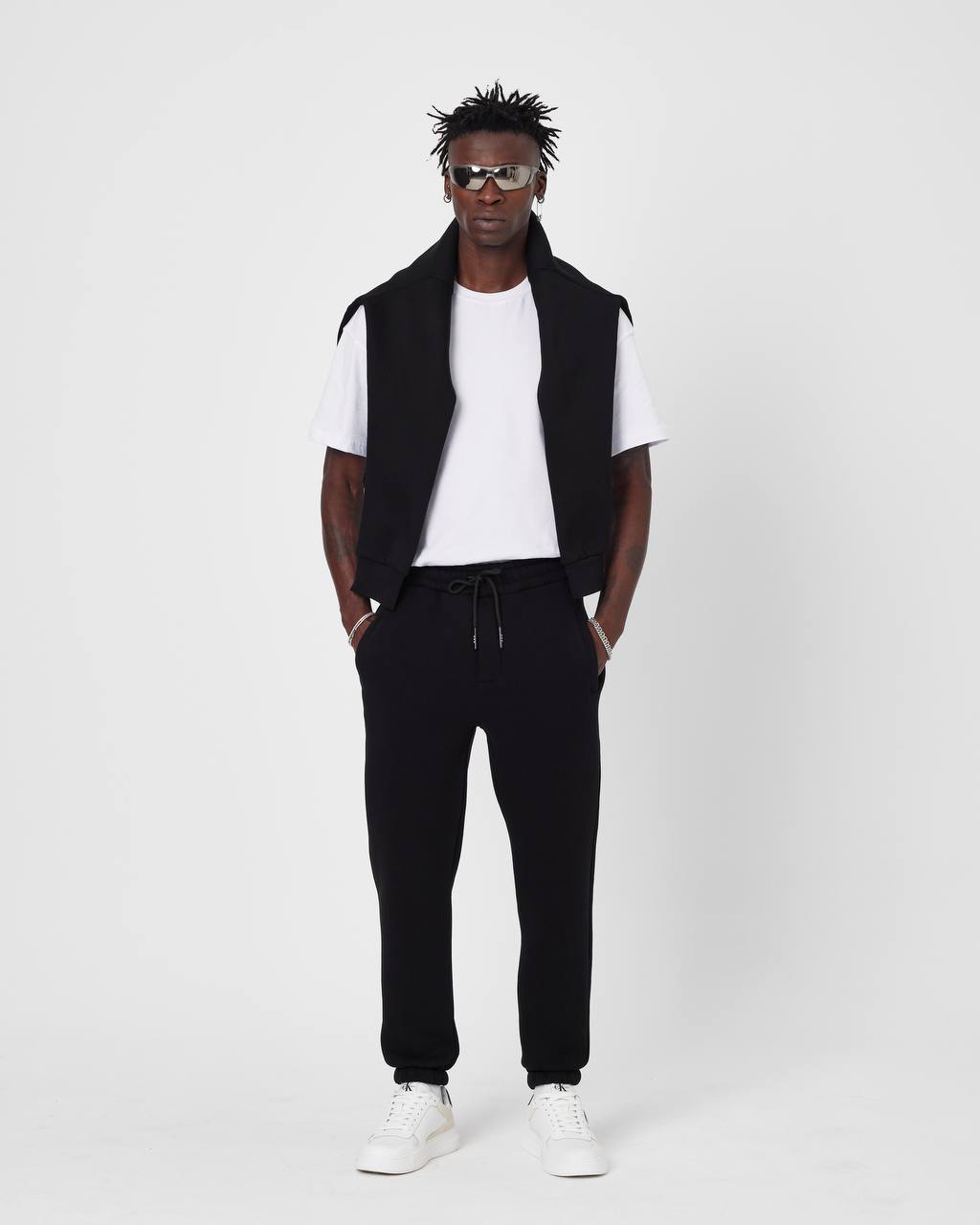 Men's Oversized Fleece-Lined Jogger Sweatpants Withinblack