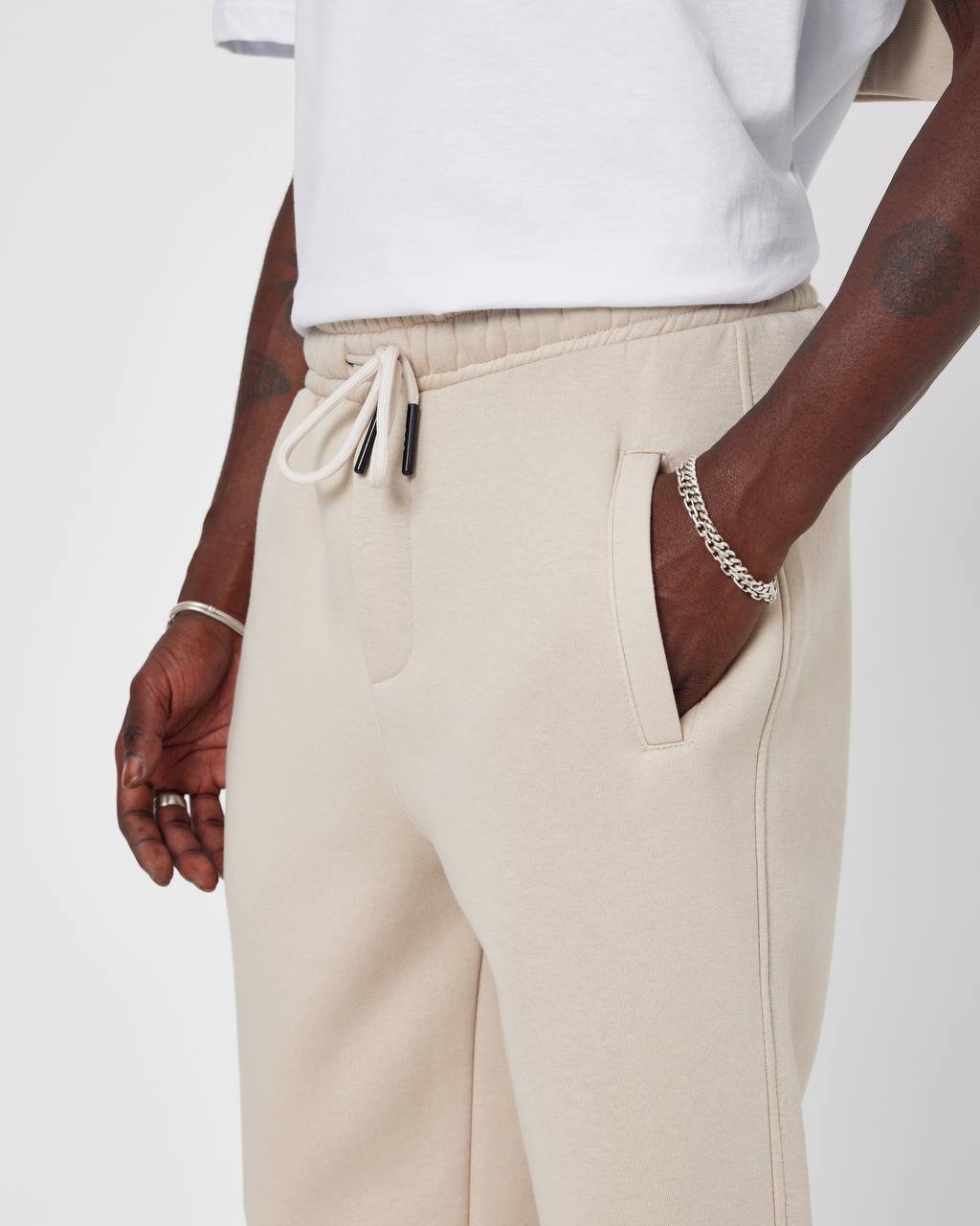Men's Oversized Fleece-Lined Jogger Sweatpants Withinblack