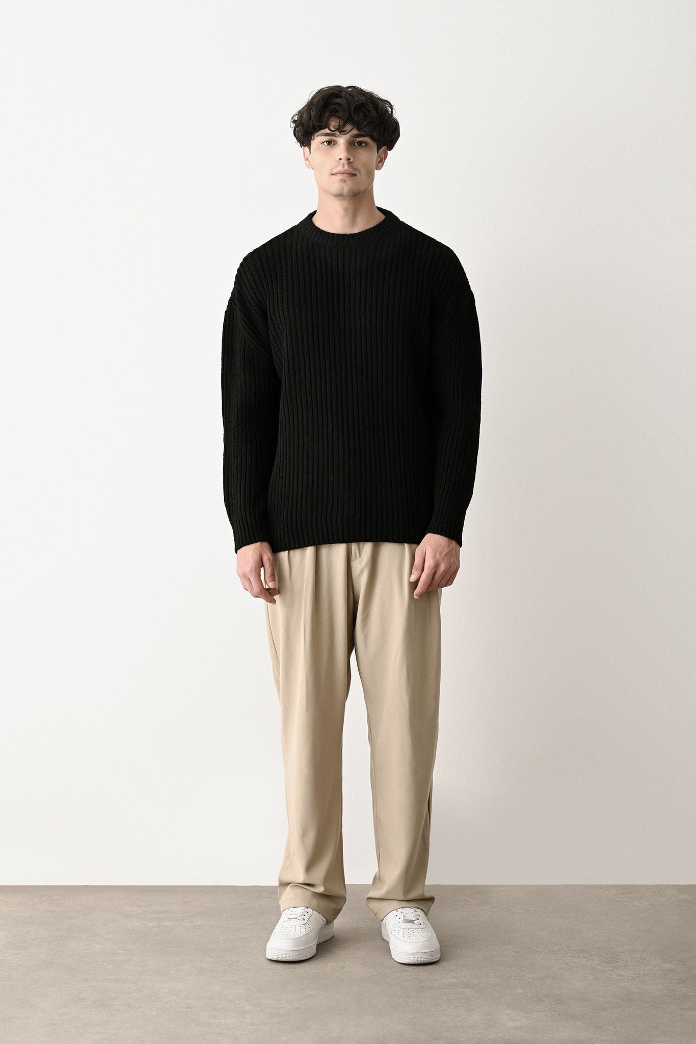 Modern Oversized Knit Sweater Withinblack