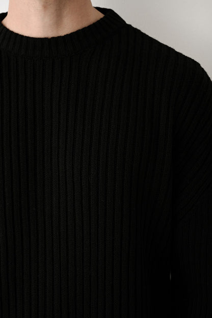 Modern Oversized Knit Sweater Withinblack