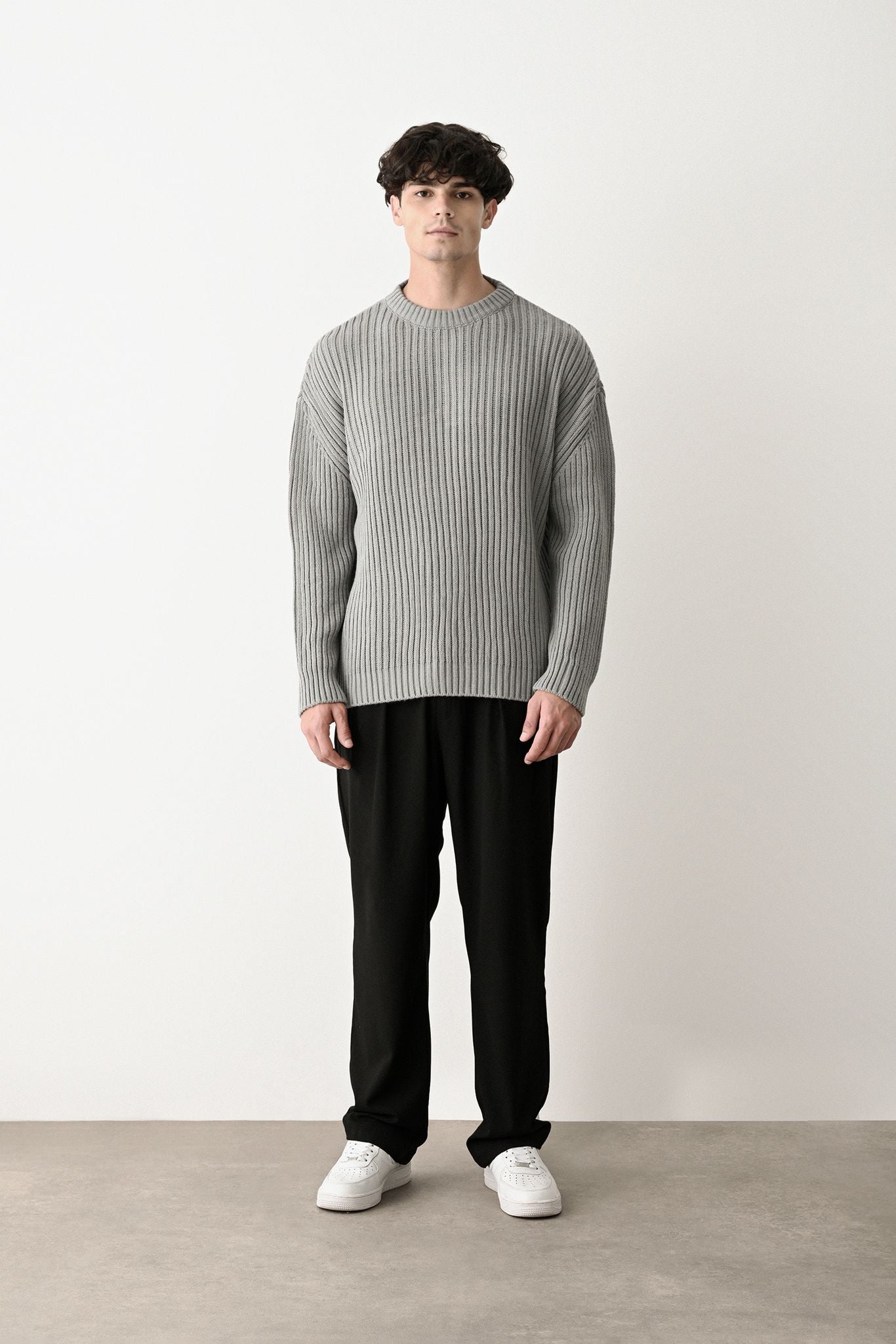 Modern Oversized Knit Sweater Withinblack