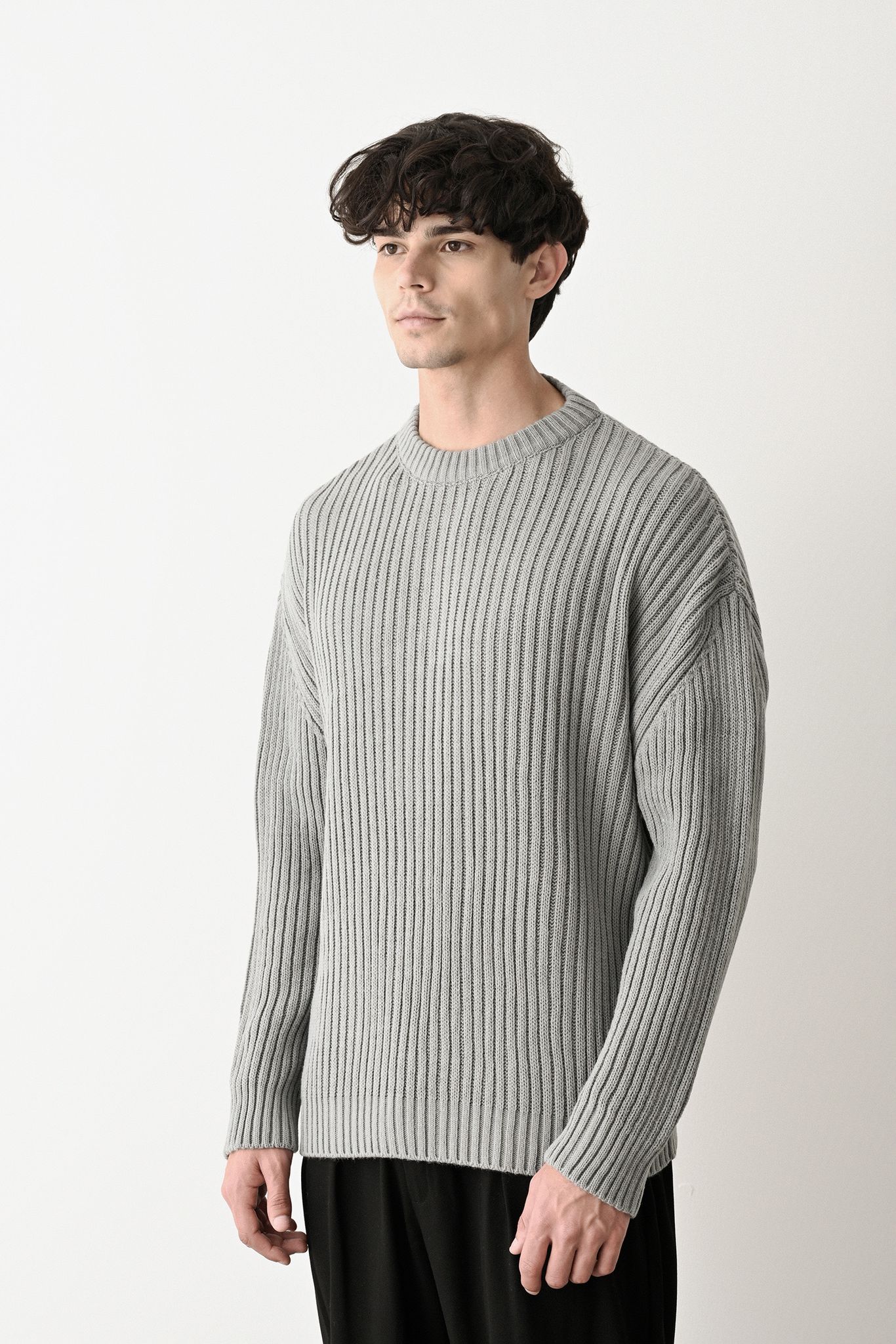 Modern Oversized Knit Sweater Withinblack