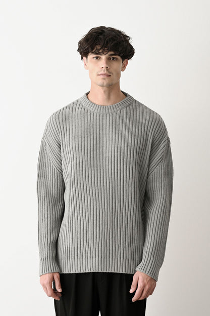 Modern Oversized Knit Sweater Withinblack