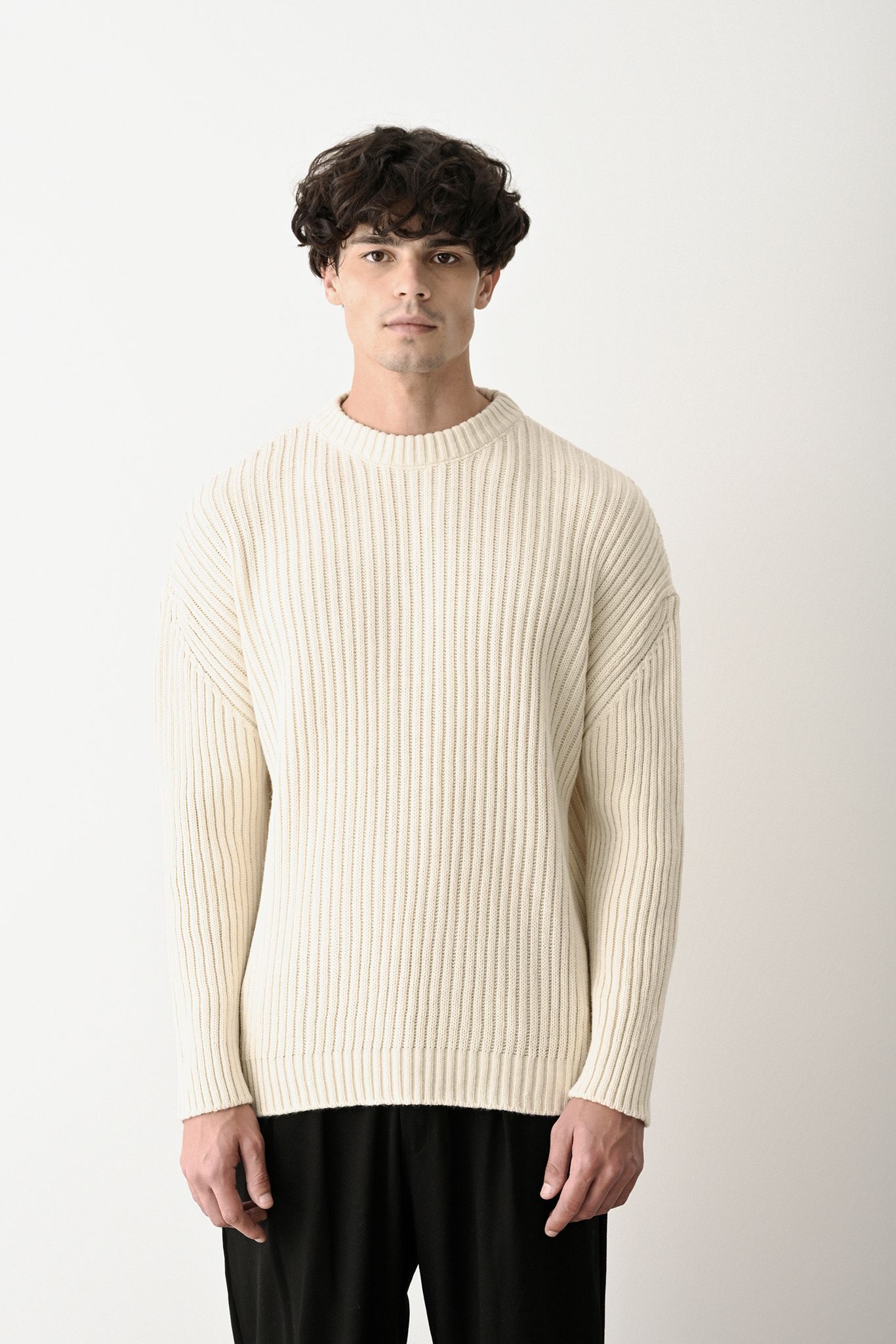 Modern Oversized Knit Sweater Withinblack